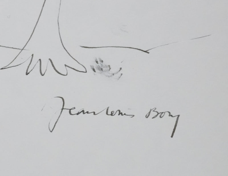 Jean-Louis BORY : Les fleurs dans les branches, Autographe et dessin original signé