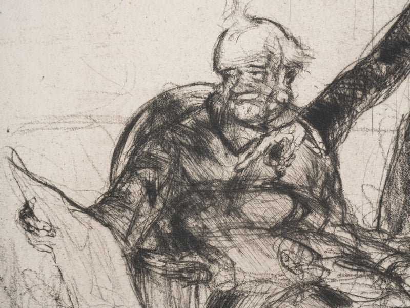 Armand COUSSENS : Lecture matinale, Gravure originale
