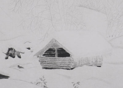 Camille COMBE : Matin de givre, Gravure originale signée
