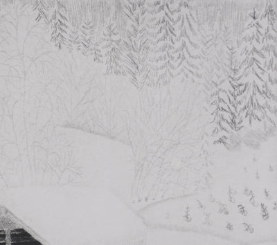 Camille COMBE : Matin de givre, Gravure originale signée