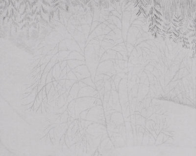 Camille COMBE : Matin de givre, Gravure originale signée