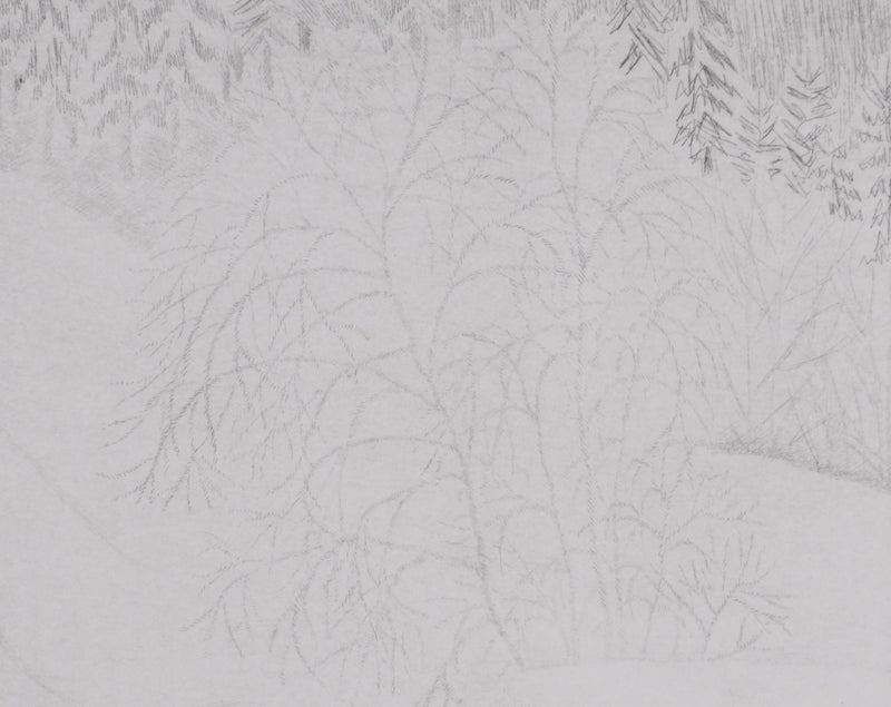 Camille COMBE : Matin de givre, Gravure originale signée