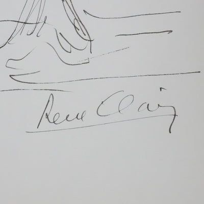 René CLAIR : Les branches emmêlées, Autographe et dessin original signé