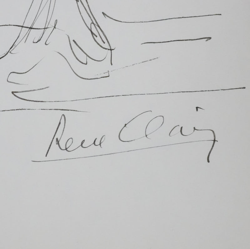 René CLAIR : Les branches emmêlées, Autographe et dessin original signé