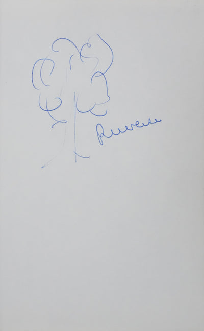 René FLORIOT : Les feuilles dansantes, Autographe et dessin original signé