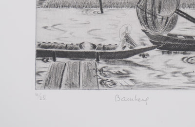 Camille COMBE : Bamberg, Gravure originale signée