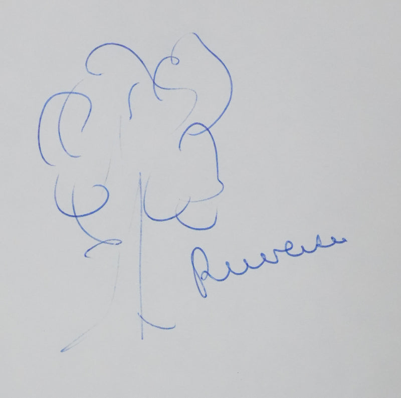 René FLORIOT : Les feuilles dansantes, Autographe et dessin original signé