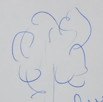 René FLORIOT : Les feuilles dansantes, Autographe et dessin original signé