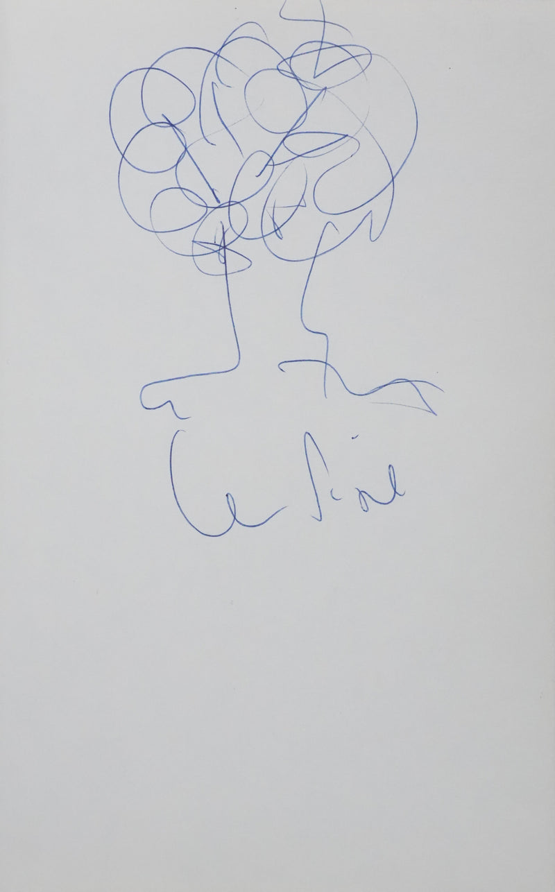 Jean PIAT : Les branches sinueuses, Autographe et dessin original signé