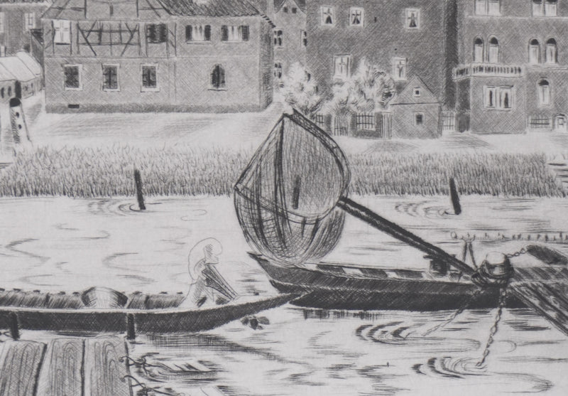Camille COMBE : Bamberg, Gravure originale signée
