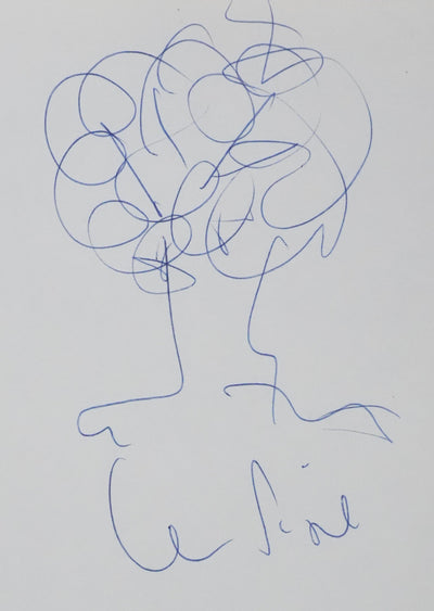 Jean PIAT : Les branches sinueuses, Autographe et dessin original signé