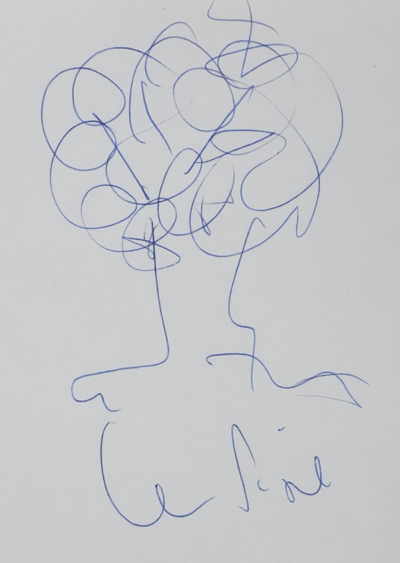 Jean PIAT : Les branches sinueuses, Autographe et dessin original signé