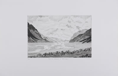 Camille COMBE : Sur le chemin d'Akureyri, Gravure originale signée