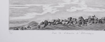 Camille COMBE : Sur le chemin d'Akureyri, Gravure originale signée