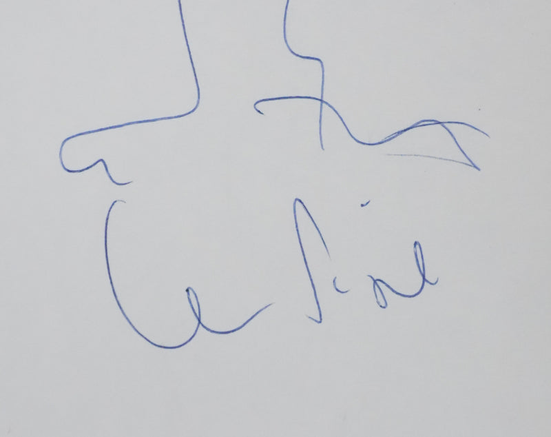 Jean PIAT : Les branches sinueuses, Autographe et dessin original signé