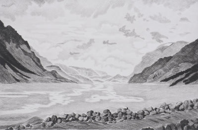 Camille COMBE : Sur le chemin d'Akureyri, Gravure originale signée