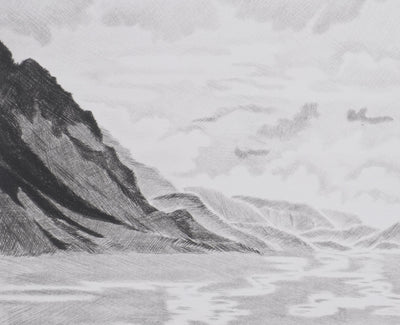 Camille COMBE : Sur le chemin d'Akureyri, Gravure originale signée