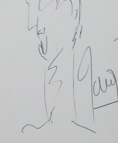 Jacques TOJA : Le grand cyprès, Autographe et dessin original signé