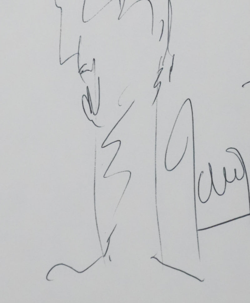Jacques TOJA : Le grand cyprès, Autographe et dessin original signé