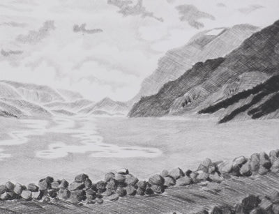 Camille COMBE : Sur le chemin d'Akureyri, Gravure originale signée