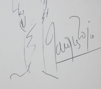 Jacques TOJA : Le grand cyprès, Autographe et dessin original signé