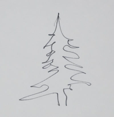Eddy DUBOIS : Silhouette alpine, Autographe et dessin original signé