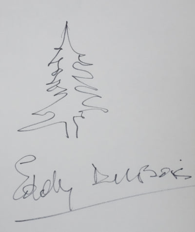 Eddy DUBOIS : Silhouette alpine, Autographe et dessin original signé
