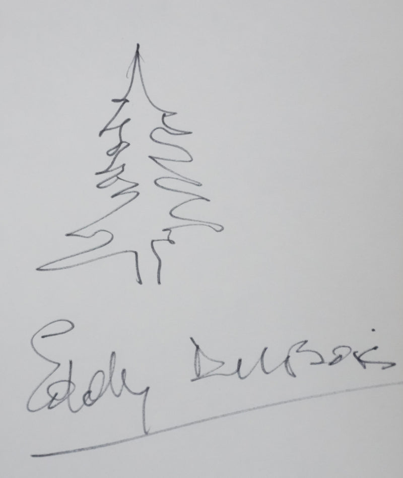 Eddy DUBOIS : Silhouette alpine, Autographe et dessin original signé