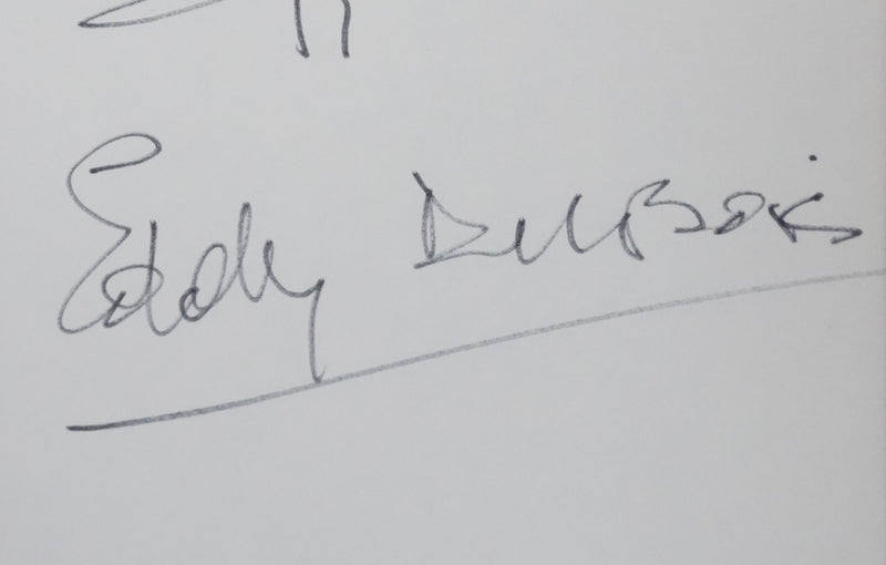 Eddy DUBOIS : Silhouette alpine, Autographe et dessin original signé