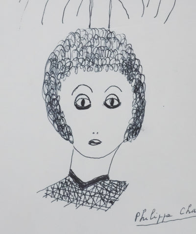 Philippe CHABANEIX : L'arbre sortant de la tête, Autographe et dessin original signé