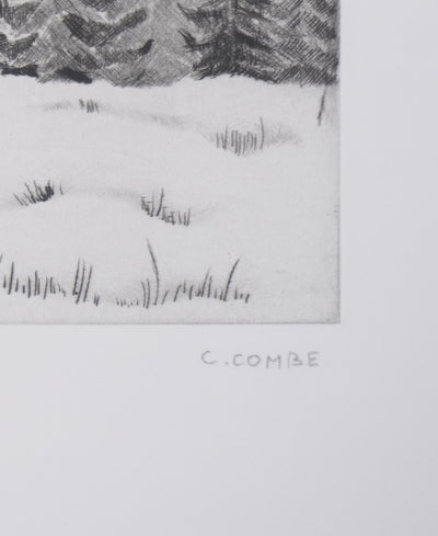Camille COMBE : Surpris des brumes, Gravure originale signée