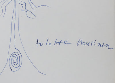 Tototte NOURISSIER : Silhouette d'arbre, Autographe et dessin original signé