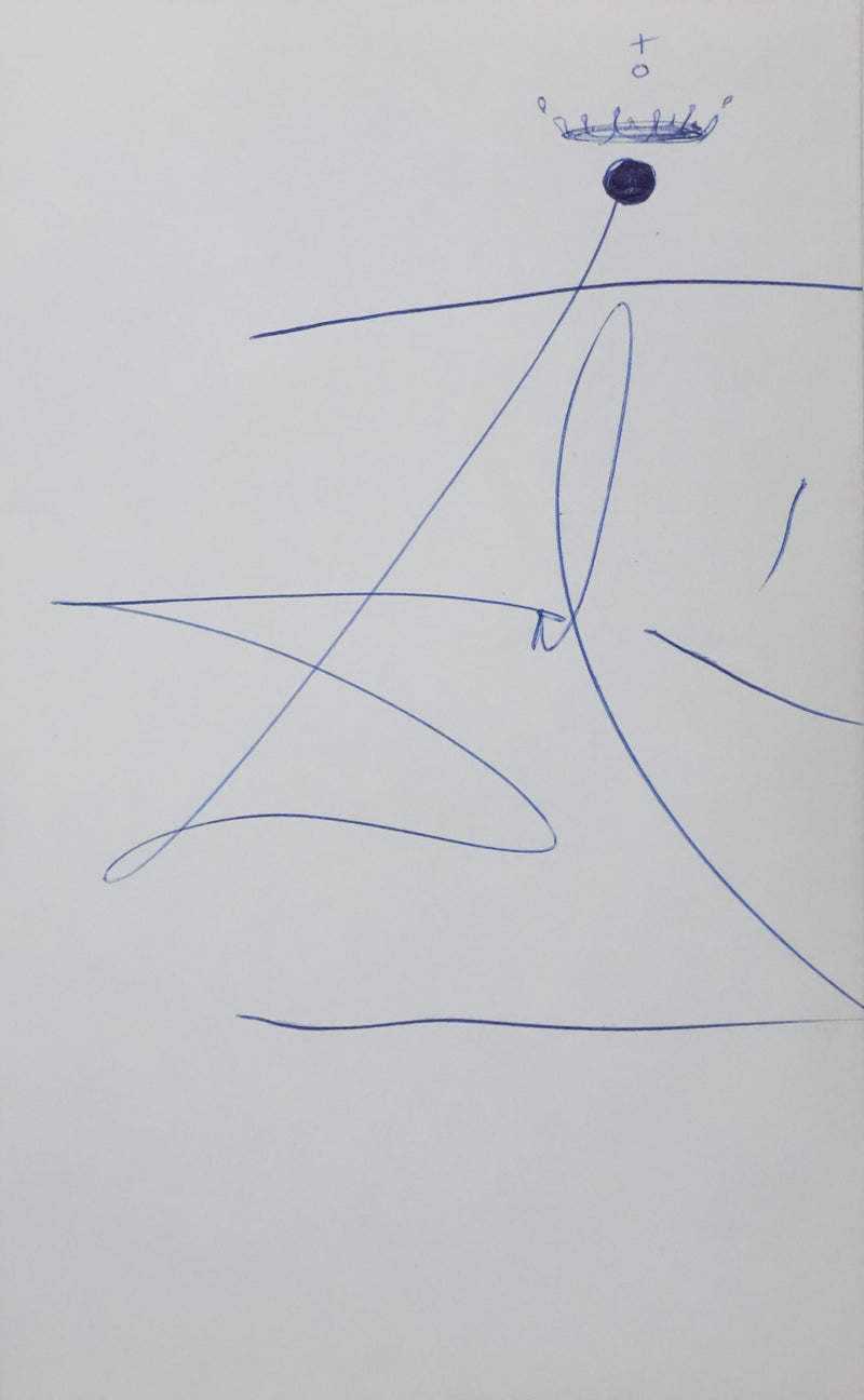 Salvador DALI : Autographe à la couronne, Dessin original signé