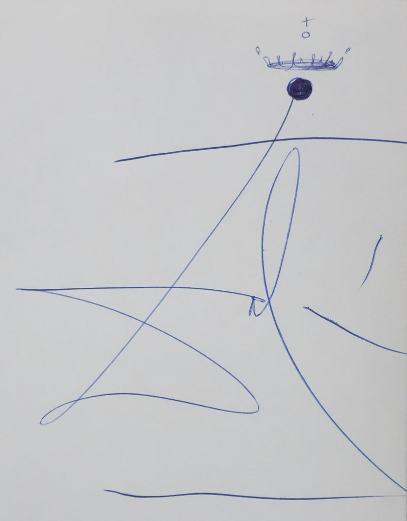 Salvador DALI : Autographe à la couronne, Dessin original signé