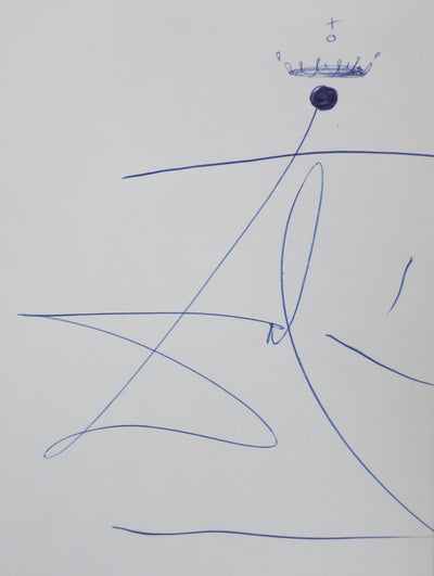 Salvador DALI : Autographe à la couronne, Dessin original signé