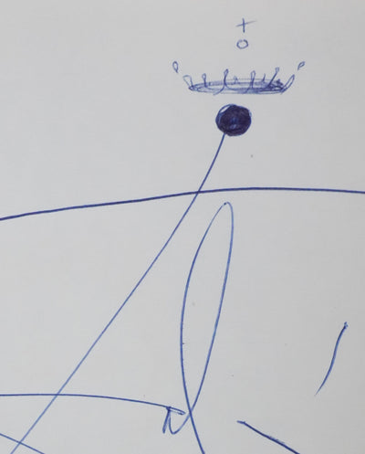 Salvador DALI : Autographe à la couronne, Dessin original signé