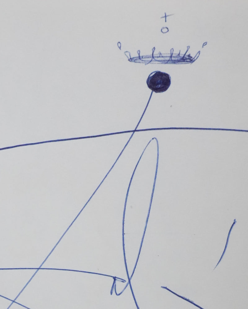 Salvador DALI : Autographe à la couronne, Dessin original signé