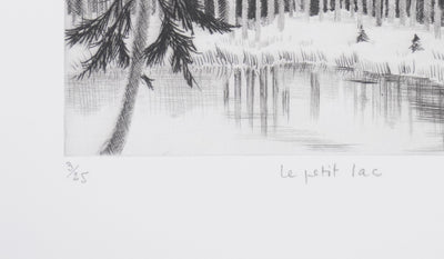 Camille COMBE : Le petit lac, Gravure originale signée