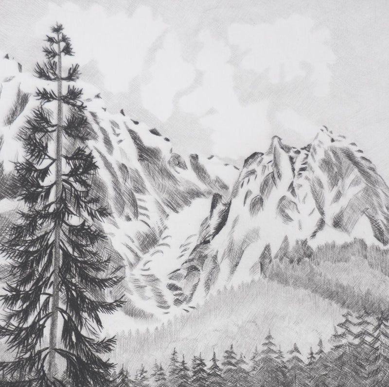 Camille COMBE : Le petit lac, Gravure originale signée