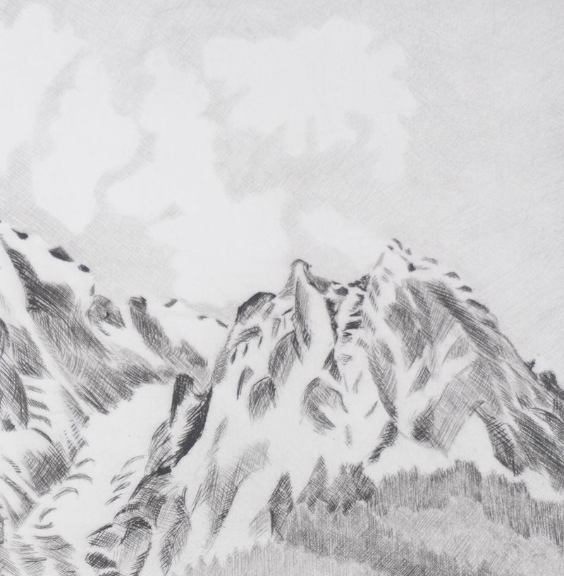 Camille COMBE : Le petit lac, Gravure originale signée