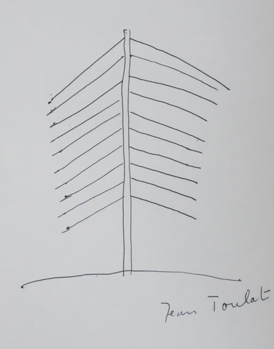 Jean TOULAT : L'arbre rigide, Autographe et dessin original signé