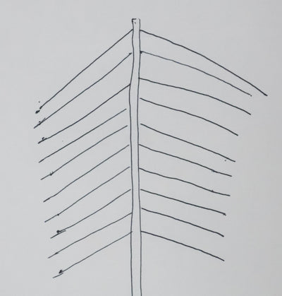 Jean TOULAT : L'arbre rigide, Autographe et dessin original signé