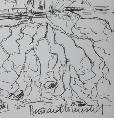 Bernard GINESTET : Les racines de l'eau, Autographe et dessin original signé