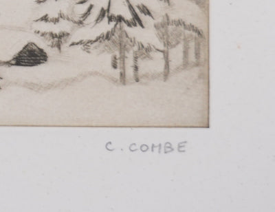 Camille COMBE : Symphonie alpestre brune, Gravure originale signée