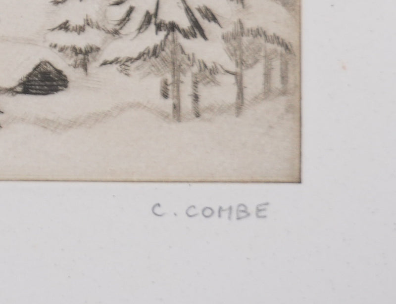 Camille COMBE : Symphonie alpestre brune, Gravure originale signée