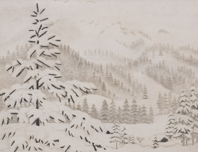Camille COMBE : Symphonie alpestre brune, Gravure originale signée