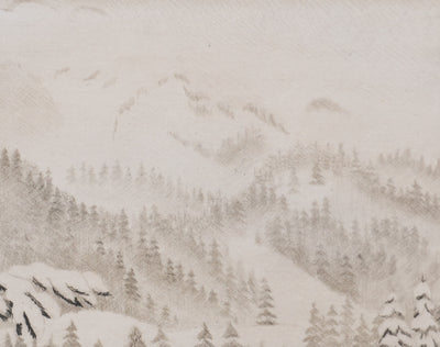 Camille COMBE : Symphonie alpestre brune, Gravure originale signée