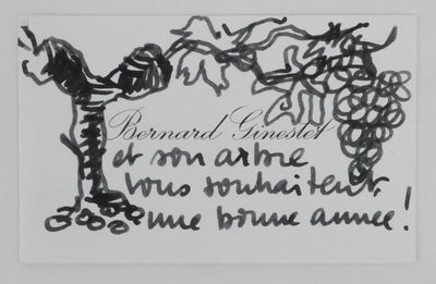 Bernard GINESTET : Les racines de l'eau, Autographe et dessin original signé