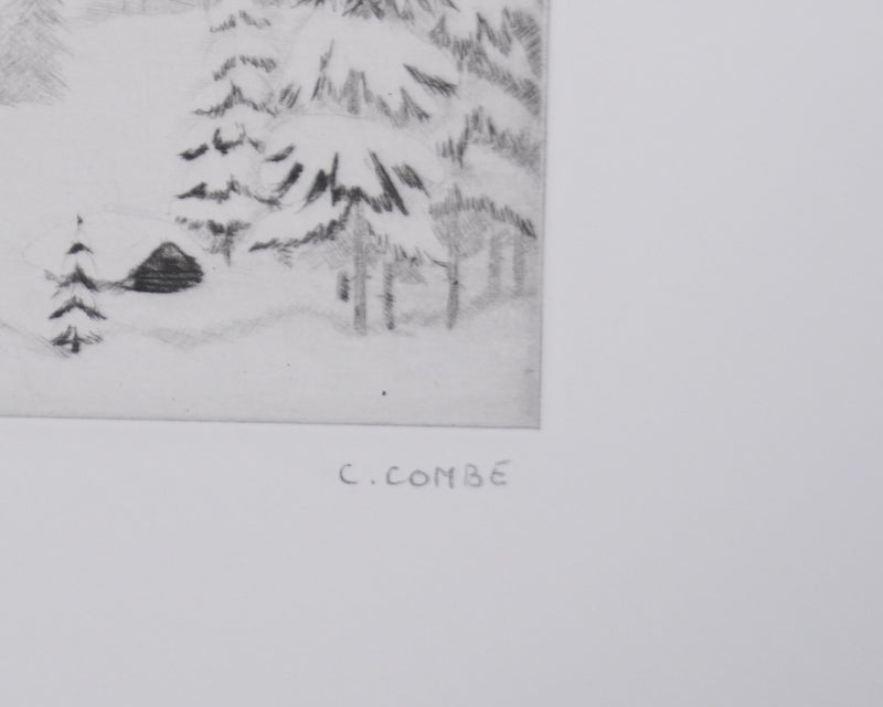 Camille COMBE : Symphonie alpestre, Gravure originale signée