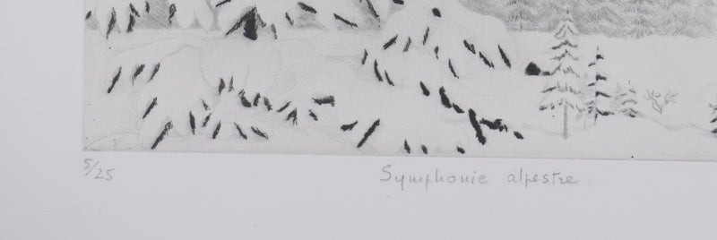 Camille COMBE : Symphonie alpestre, Gravure originale signée